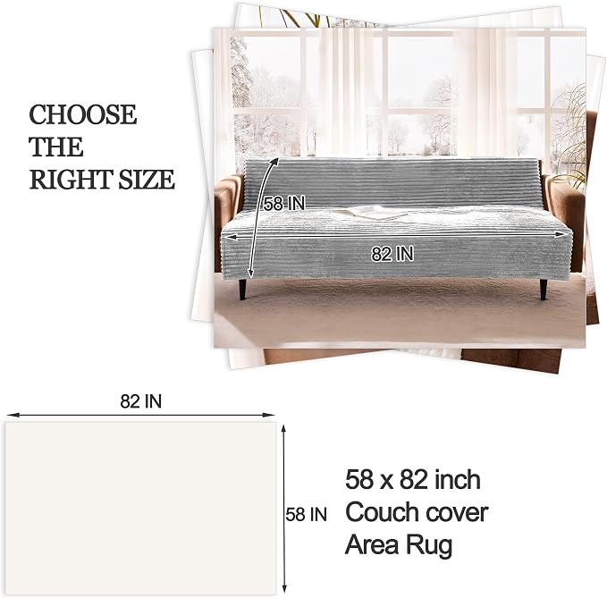 Waterproof Couch Cover for Dogs Non-Slip, Fuzzy Soft Pet Couch Covers for Sofa, Pet Friendly Area Rug Dog Bed Covers Washable Sofa Cover Mat (Seagull Gray, 58" x 82" 1 Pack) - Image 5