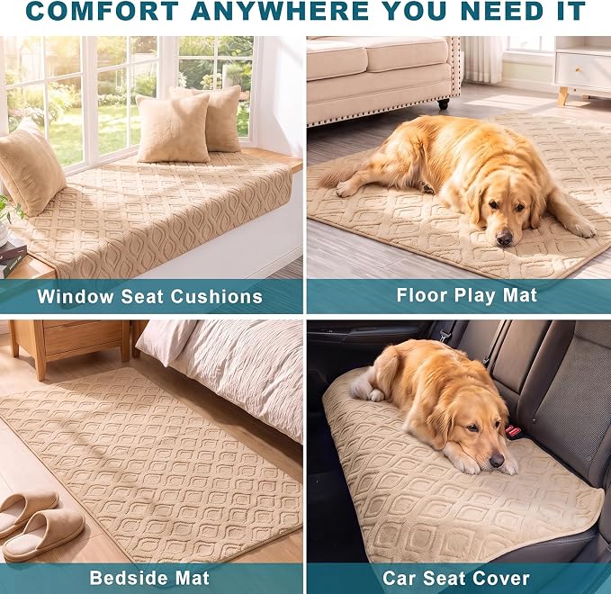 KRFOONN Couch Cover for Dogs Non Slip Washable Plush Sofa Protector Khaki - Image 6
