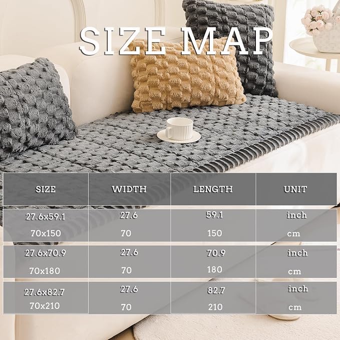 Tiwwie Couch Cover for Dogs Fuzzy Sofa Covers for Pet, Non Slip Sofas Pad | Dog Cover for Couch with Grip Backing, Pet-Friendly Washable Sofa Slipcover Cushion Protector, Pet Dogs Mat - Image 4