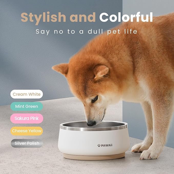 Pawaii Dog Bowl, 34 oz Stainless Steel Food and Water Bowl, ID Tag, 1 Pack | Double-Wall Design,Non-Slip Rubber Base,Dishwasher Safe,Smooth Open Design, Not a Slow Feeder,Easy-Rinse Interior - Image 6