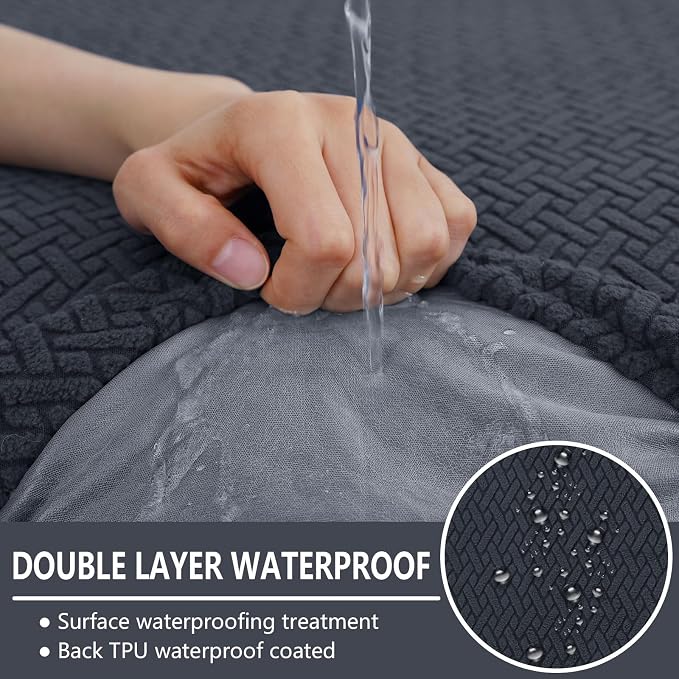 hyha Waterproof Couch Cushion Covers, Anti Slip Sofa Slipcovers for Pets | Waterproof Protection, Thick Jacquard Fabric, Wear Resistant, Anti Slip, Pet Protection (1 Piece for Medium) - Image 2