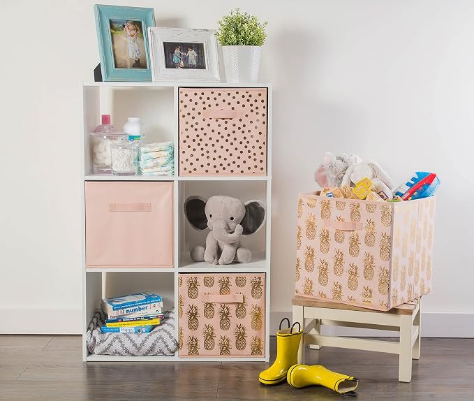 DII Collapsible Storage Organizer Bin, Large, 13" Cube, Pink, 2 Count - Image 3