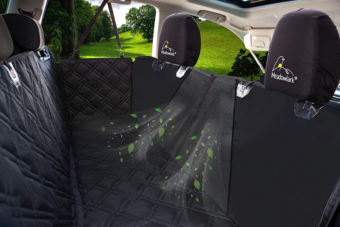 Meadowlark Dog Car Seat Cover with Mesh Window, Heavy-Duty Pet Seat Cover for Back Seat, Extra Padded Non-Slip Dog Hammock, Water-Resistant Back Seat Protector for Cars Trucks and SUVs (54" W x 58" L) - Image 9