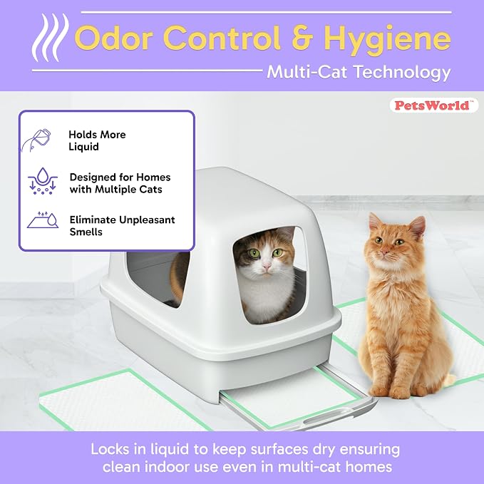 PetsWorld Universal Fit Multi-Cat Pad Refills for Litter Box, Fresh Scented, Ultra-Absorbent, Odor Control, Pack of 200 - Image 4