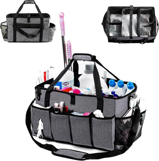 XL Professional Cleaning Caddy for Cleaning Suppliers, 17" Wearable Cleaing Bag for Housekeepers, Cleaning Organizer, Detailing Bag by FRECOLSH