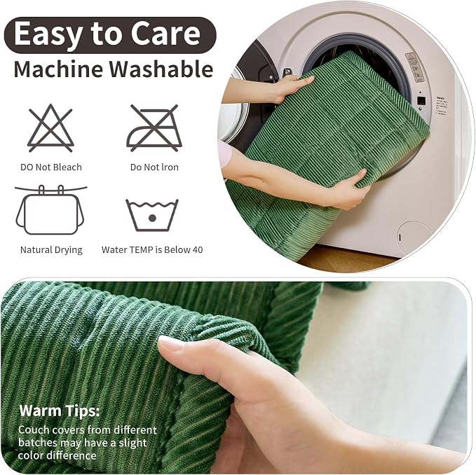Couch Covers for Dogs Washable, Non Slip Couch Covers for Loveseat Sofa Pet Friendly, Soft Fuzzy Sofa Covers for Pet, Dog Couch Cover Furniture Protector(1PC,Green,27.6"x27.6") - Image 7