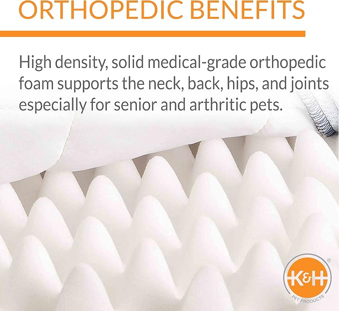 K&H Pet Products Superior Orthopedic Dog Bed Gray Paw Bone Print Large 40 X 50 Inches - Image 3
