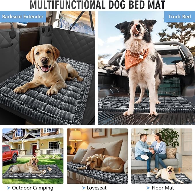 Dog Bed for Car Back Seat, Non-Slip Backseat Pet Mat XL, 59”X27.5” | Soft Blanket for Travel, Plaid Flannel, Quilted PP Cotton Filling, Non-Slip Backing, Machine Washable, Fit Backseat Extenders - Image 7