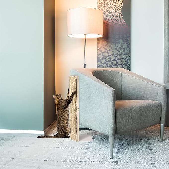 Couch Corner Scratching Post w/Replaceable Scratch Pad - Stylish Indoor Cat Scratcher - Cat Scratching Board Furniture Protector- Scratch Post for Feline Fun & Satisfaction - Image 7