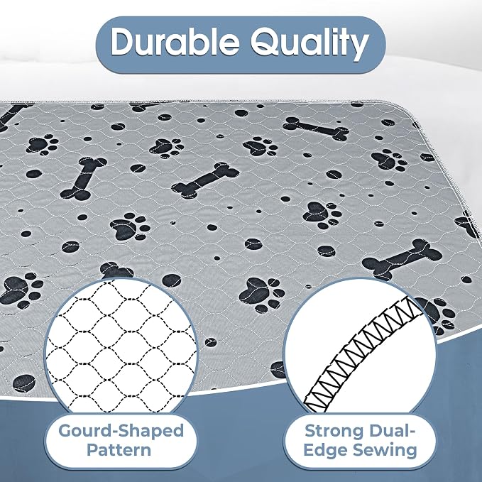 Washable Puppy Pads for Dogs 2 Packs 24’’ x 30’’ Reusable Pee Pads for Dogs Waterproof Heavy Absorbent Puppy Training Pads for Indoor Dog Mats - Image 5