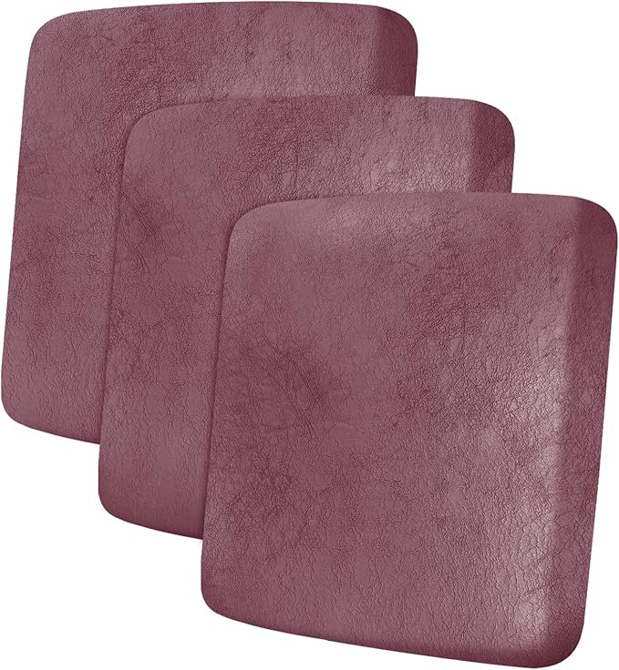 ANARACHON Leather Look Couch Cushion Covers Sofa Seat Slipcovers Sets Couches Furniture Protector for Sectional Armchair Loveseat Pets Kids Stretch Spandex Fabric (3 Cushion Sofa, Light Kahki) by ANARACHON