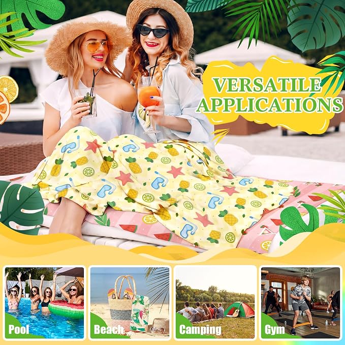 FuWeave 10 Pack Microfiber Beach Towel 28 x 55 Inch Oversized Large Thin Beach Towels for Pool Camping, Sand Free Lightweight Blanket for Women Adults Travel Swimming Sport (Coast Summer) - Image 6