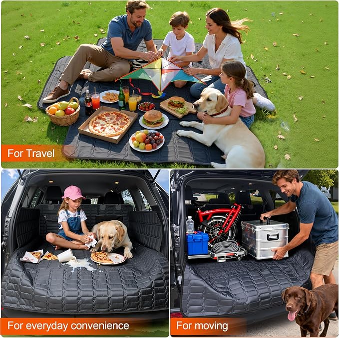Reliadura Cargo Liner for SUVs, Waterproof Trunk Cover with Bumper Flap | Non-Slip Dog Seat Cover For SUVs/Cars/Vans; Large Black Cargo Mat with Side Flaps Protects from Scratches, Pet Hair and Dirt. - Image 7