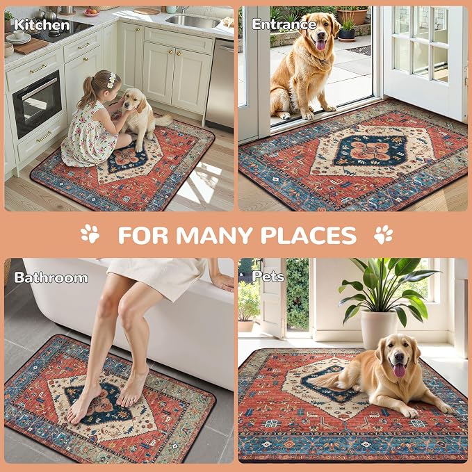 Lahome Reusable Washable Puppy Pads - 2 Pack Super Absorbent & Waterproof Dog Training Mats for Potty, Crate and Floor - Leakproof Pee Pads with Non-Slip Backing (Red, 36"x48") - Image 4
