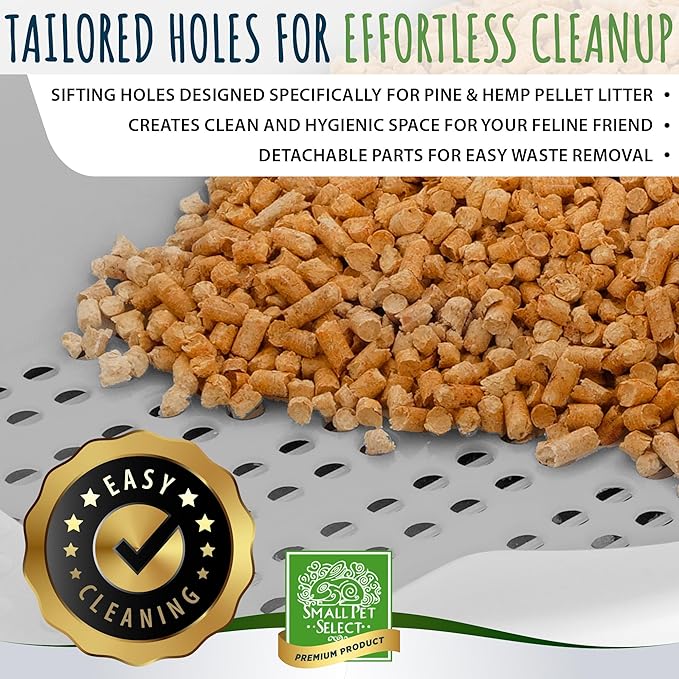 Small Pet Select - Sifting Cat Litter Box, with 5 Pee Pads and Litter Scoop, Premium System for Cats and Other Small Animals, Tidy and Easy to Clean with Drawer, Scoop, and Removable Tray | Tidy Easy-Clean Sifting System, Drawer, Litter Scoop & Removab... - Image 5