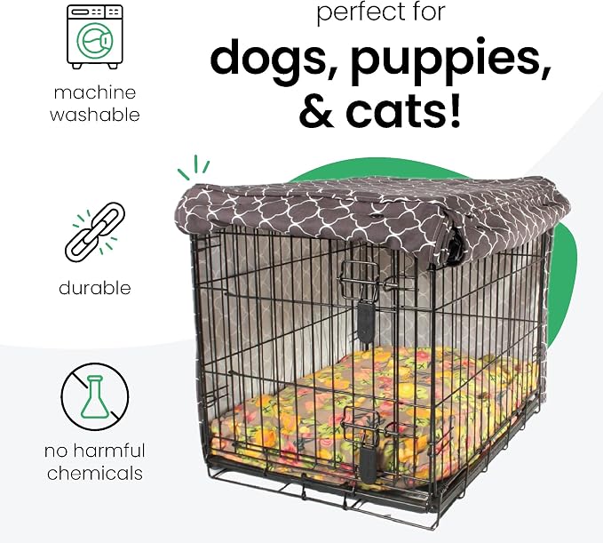 Molly Mutt Clark Gable Dog Crate Cover, 100% Cotton Canvas Cover with 2 Roll-Up Panels, Ideal for Dog or Cat Crate, Durable, Washable, and Free of Harmful Chemicals, 30" x 21" x 24" - Image 3