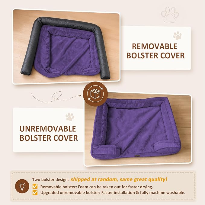 Comfort Expression Orthopedic Dog Bed for Extra Large Dogs with Bolster | Waterproof Dog Couch Bed with Washable Cover & Non-Slip Bottom, Supportive Egg Crate Foam XL Pet Bed, 42x30 Inch - Image 6