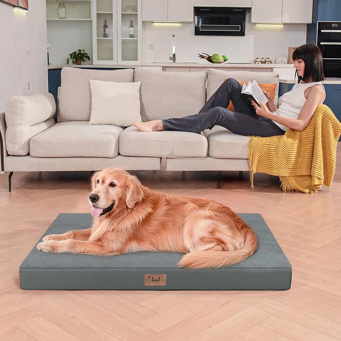 Jumbo Waterproof Orthopedic Dog Bed for Extra Large Dogs | Egg Crate Foam, Pressure Relief, Fits 54x37 Crates, Machine Washable 1680D Oxford Cover, Indoor & Outdoor Use, Up to 150 lbs - Image 7