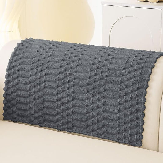 Smiry Waterproof Couch Covers for Dogs Washable, Non Slip Pet Sofa Cover | Plush Scratch Resistant Flannel Furniture Protector for Dogs, Dark Grey, 36" x 36" by Smiry