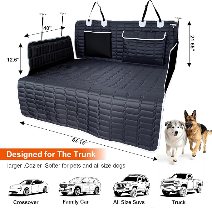 Reliadura SUV Cargo Liner for Dogs, Waterproof Trunk Cover with Bumper Flap | Non-slip Dog Seat Cover for SUVs/Cars/Vans,Large Pet Cargo mat with Side Flaps Protect seats from Scratches, Pet hair &Dirt - Image 3