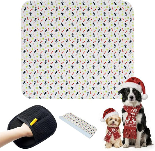 Puppy Pee Pads with Pheromones, Washable Puppy Training Pads for Dogs Reusable Puppy Potty Pads for Dogs and Cats(with Pet Hair Removal Gloves) by WelcometothekovziorxBrand