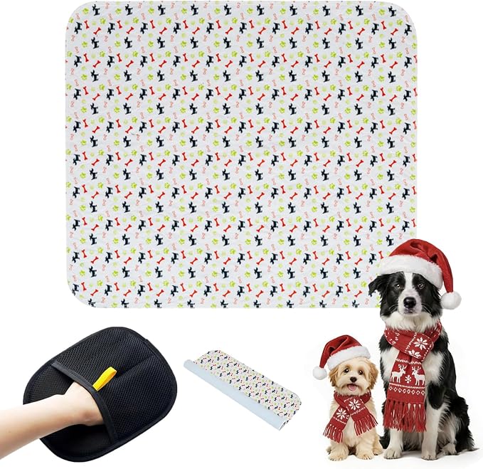 Puppy Pee Pads with Pheromones, Washable Puppy Training Pads for Dogs Reusable Puppy Potty Pads for Dogs and Cats(with Pet Hair Removal Gloves) by WelcometothekovziorxBrand