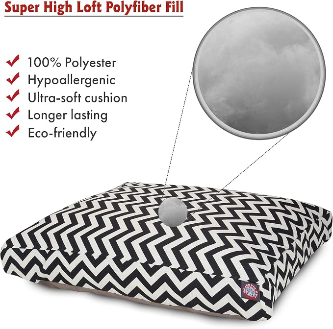Majestic Pet Chevron Rectangle Dog Bed Washable – Non Slip Comfy Pet Bed – Crate Bed with Removable Washable Cover – Kennel Bed for Sleeping, Polyester Fiber, Medium, Black - Image 2