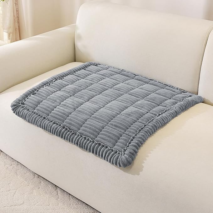 Royhom Couch Cover for Dogs Washable，Non Slip Sofa Protector for Pets | Durable & Easy Care, Soft Furniture Cover for Leather & Fabric Couches Against Claws, Spills & Fur, 27.6x27.6 Inch, Blue-grey by Royhom