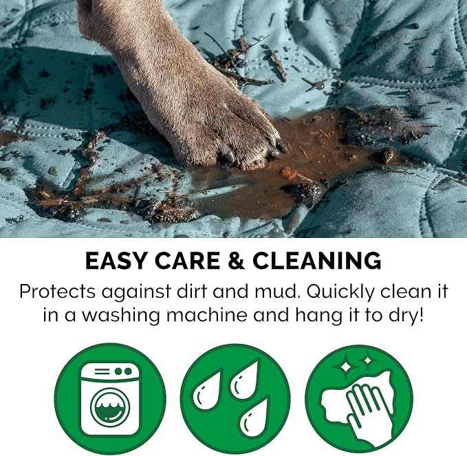 Furhaven Waterproof & Non-Slip King Size Mattress Cover Protector for Dogs & Cats, Washable, For Beds, Couches, & Car Seats - Quilted Twill Blanket Mattress Cover - Nile Blue, Jumbo/King Size - Image 10