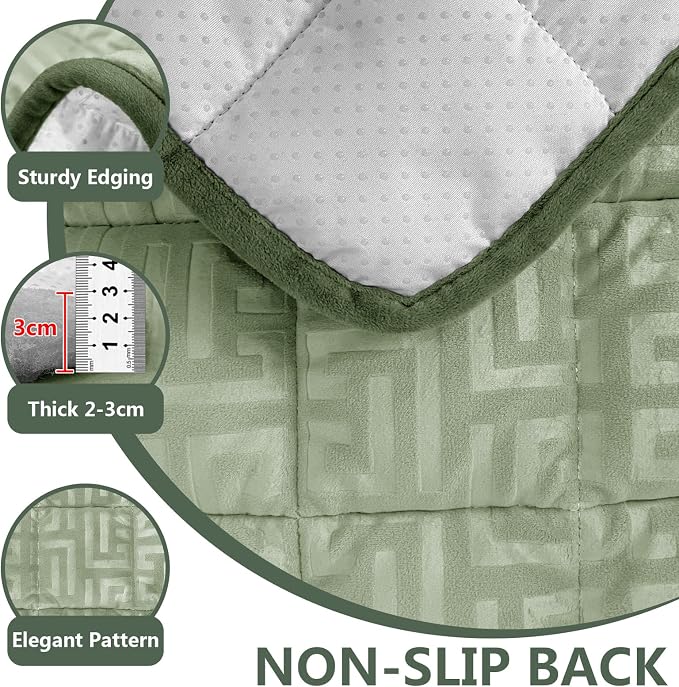 Paw Cart Couch Cover Caravan Quilted Sofa Topper Greek Key Pattern Washable Non Slip Soft Pet Protector for Any Type of Couch (Avocado,W 35“ x D 28” 1 Piece) - Image 4