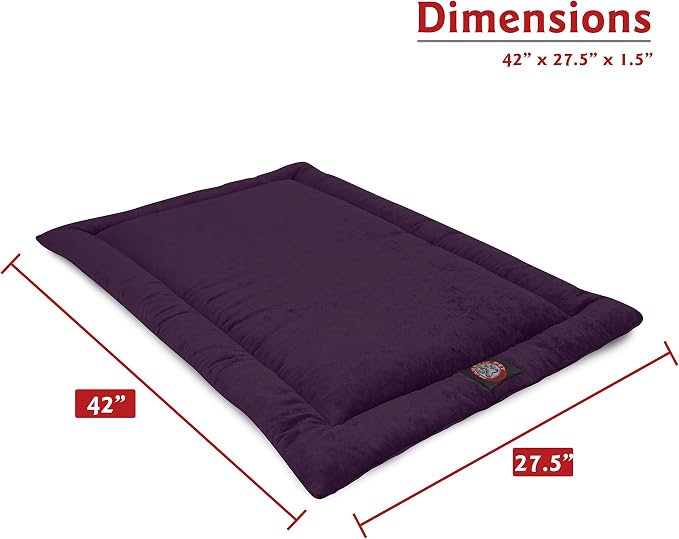 Majestic Pet Orthopedic Memory Foam Dog Crate Mat - Plush Pet Bed Pad for Crates & Kennels | USA Crafted | 42"x26" Villa Aubergine - Image 2