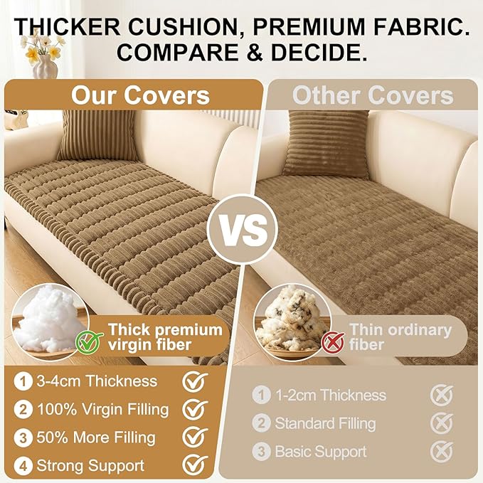 Smiry Couch Cover for Dogs, Non Slip Washable Sofa Protector for Pets | Soft Furniture Cover for Leather & Fabric Couches, Cozy Protect Against Fur, Dirt & Messes, Pet Friendly, 27.6"x59" - Image 5