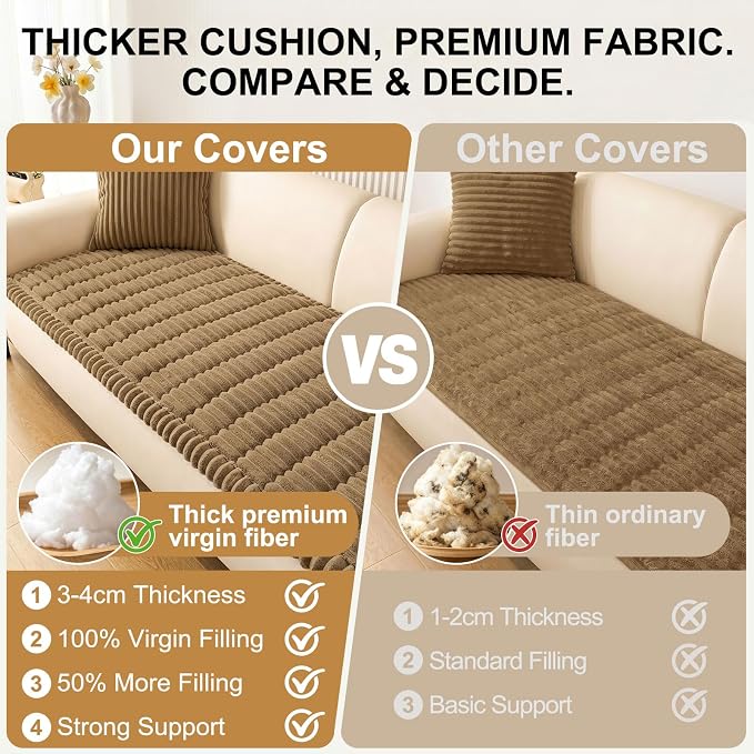 Smiry Couch Cover for Dogs, Non Slip Washable Sofa Protector for Pets | Soft Furniture Cover for Leather & Fabric Couches, Cozy Protect Against Fur, Dirt & Messes, Pet Friendly, 43"x63" - Image 5