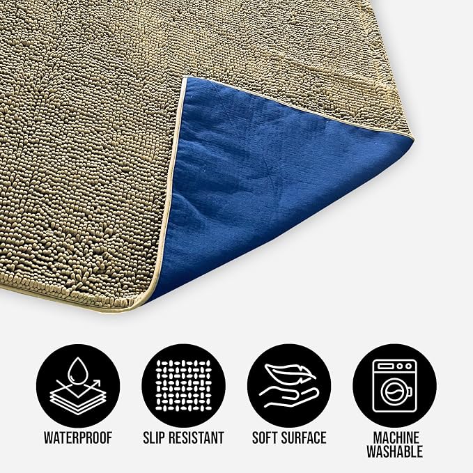 Muddy Mat® Dog Blanket - Chenille Water Absorption Blanket for Bed & Couch Cover for Dogs Washable, Anti-Slip Soft and Durable Furniture Protector for Dogs - Beige 52"x72" - Image 2