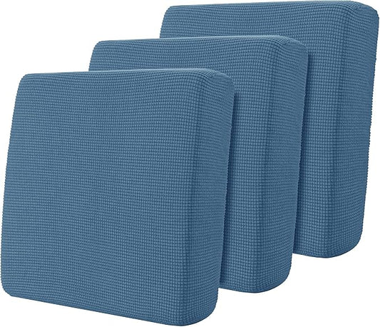 Hokway Stretch Couch Cushion Slipcovers Reversible Cushion Protector Slipcovers Sofa Cushion Protector Covers(Denimblue,Small-3PC) by Hokway