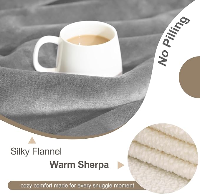 gogobunny Waterproof Pet Blanket for Small Dogs and Cats, Reversible Sherpa Fleece Soft Plush Throw for Couch Protection, Washable Furniture Protector (Grey, 30x40 inches) - Image 4