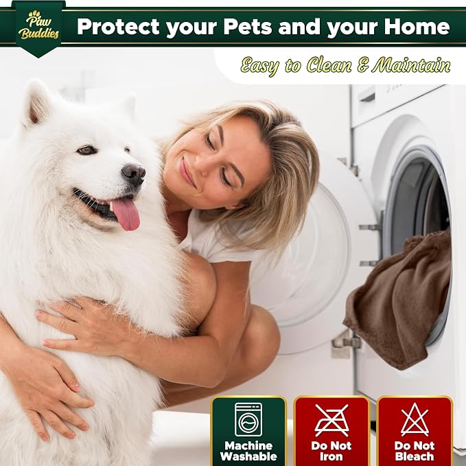 Paw Buddies Premium Waterproof Blanket 80"x90" Velvet-Feel Reversible Throw – Leakproof, Machine Washable Bed & Sofa King Size Protector for Couples, Pets & Travel + Bonus Small Blanket - Image 6