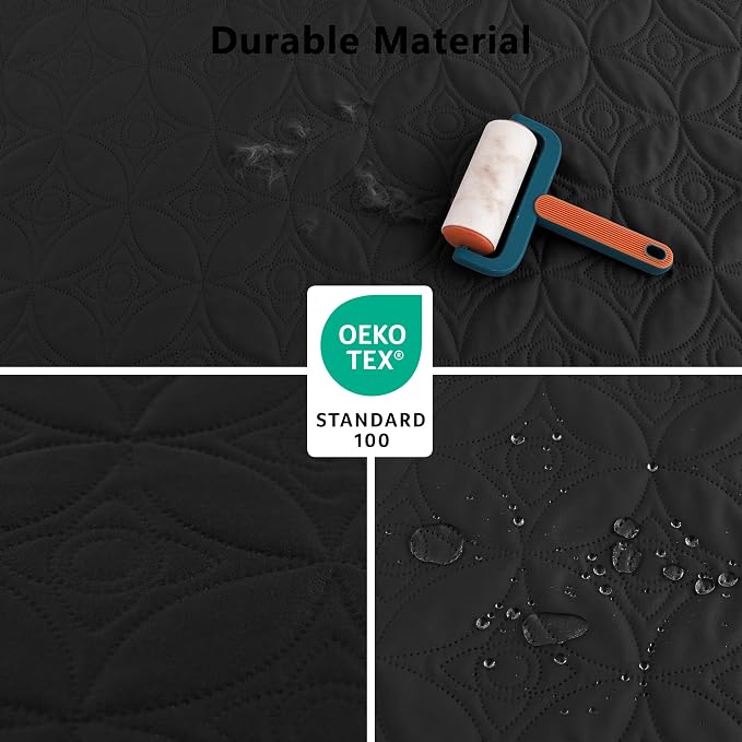 Waterproof Couch Cover for Dogs - Washable Pets Furniture Protector | TPU Leak-Proof Liner, Lightweight & Reversible, Fits Chair, Sofa, Bed, 30" x 30" , Black/Darkgrey - Image 6