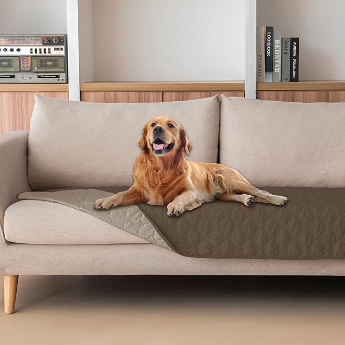 gogobunny 100% Double Sided Waterproof Dog Blanket Soft Pet Bed Cover Reversible Protect Furniture Couch Sofa Car for Puppy Cat Kids (Dark Walnut/Light Walnut, 30x70 Inch (Pack of 1)) by gogobunny