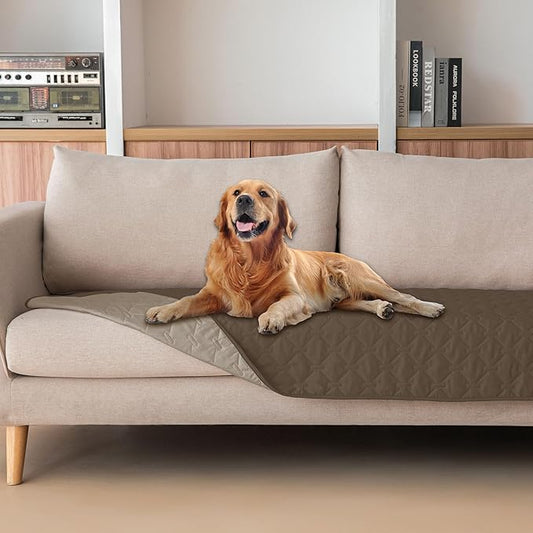 gogobunny 100% Double Sided Waterproof Dog Blanket Soft Pet Bed Cover Reversible Protect Furniture Couch Sofa Car for Puppy Cat Kids (Dark Walnut/Light Walnut, 30x70 Inch (Pack of 1)) by gogobunny