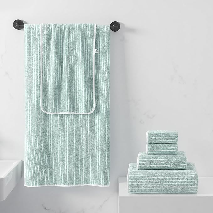 REDKISS 6-Piece Microfiber Bath Towel Set, Ultra Soft, Highly Absorbent & Quick Dry, 35x70 Inch Oversized, sage Green Towels for Bathroom, Spa, Gym, 2 Bath 2 Hand 2 Washcloths - Image 2