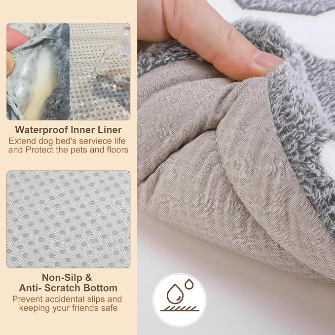 BEAUTYZOO Dog Bed Crate Pad 42 x 28 inch, Washable Dog Crate Mat for X-Large Sized Dogs, Anti-Slip Pet Crate Bed Kennel Pad, Durable Cozy Puppy Sleeping Mat Rectangle Mattress, Bone - Image 4