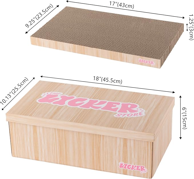 Naomi 18" x 10" Reversible Corrugated Cardboard Cat Scratcher Pads with Catnip, 5-Pack, Oak Wood Finish Modern Furniture Protector CSR1009B - Image 3