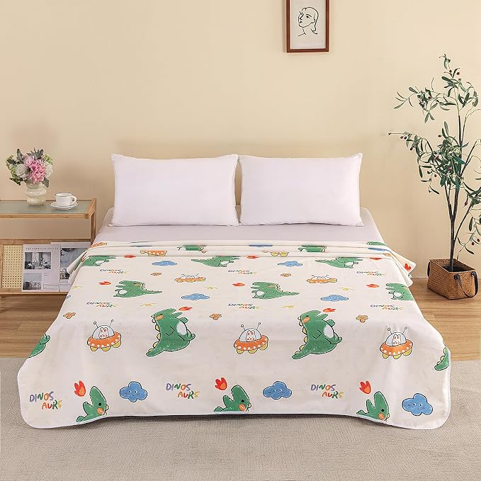 WenBags Waterproof Dog Bed Cover 40*60 Inches Throw Size,Pet Hair Resistant Reversible Couch Cover Mattress Protector,Leakproof Bed Liner/Sheet/Blanket for Adults Elderly Pets (Cute Dinosaurs, 40*60) - Image 3