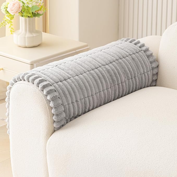 MEETSKY Couch Cover for Dogs, Soft Non Slip Couch Armrest Covers for Sofa Pet Friendly, Thick Couch Protector Recliner Chair Arm Protector Washable, Light Grey, 27.6" x 27.6" by MEETSKY