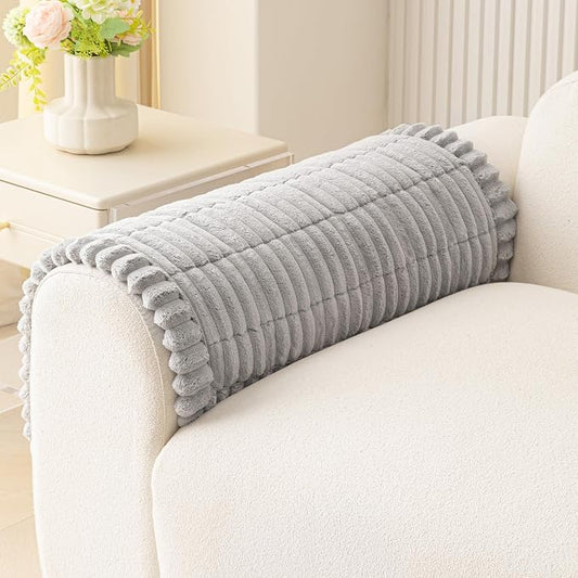 MEETSKY Couch Cover for Dogs, Soft Non Slip Couch Armrest Covers for Sofa Pet Friendly, Thick Couch Protector Recliner Chair Arm Protector Washable, Light Grey, 27.6" x 27.6" by MEETSKY
