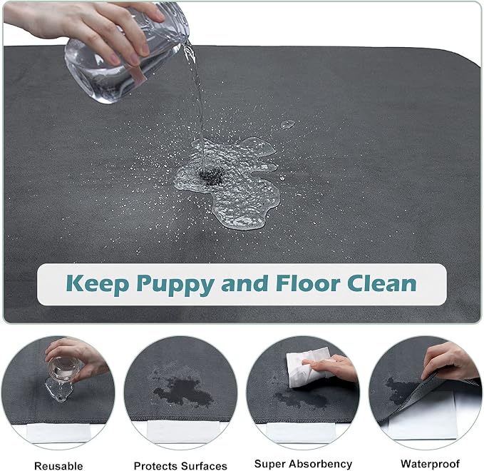 INVENHO Washable Pee Pads for Dogs 72"x72" Reusable Dog Pads Extra Large Upgrade Non-Slip Dog Pee Pads Heavy Absorbency Puppy Pee Pads Quick Dry Whelping Pads/Waterproof Puppy Training Pad - Image 3