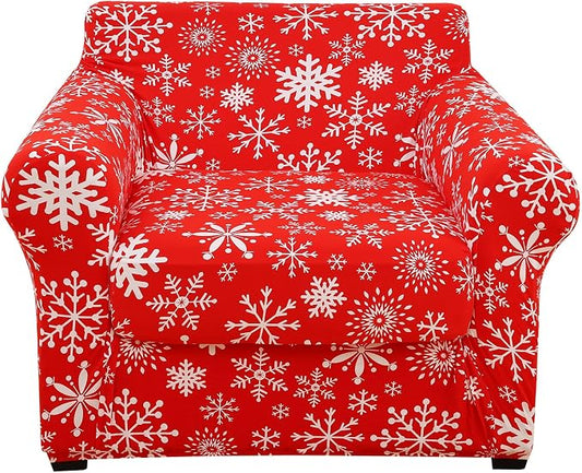 hyha Stretch Couch Covers, Chair/Sofa Covers, Armchair Slipcover for Dogs | Floral Pattern, Printed, 2 Pieces, Separate Couch Cushion Slipcover, Soft Chair Cover with Elastic Bottom for Pets (Armchair) by hyha