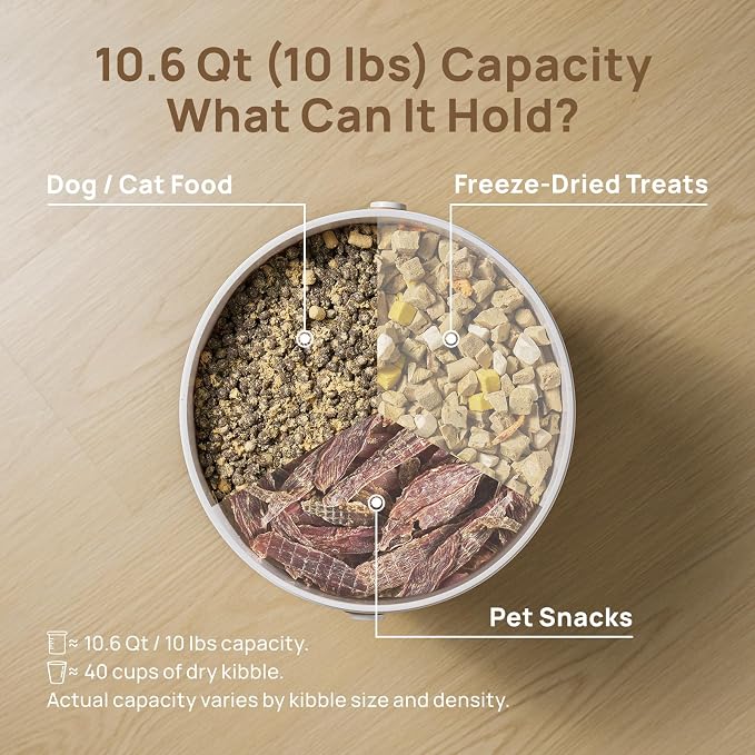smartoo Vacuum Cat Dog Food Storage Container 5 lb, Dry Pet Food Storage | 10.6 Qt Airtight Cat Food Storage Container with One-Button Easy Use, Magnetic Scoop Incl., BPA-Free, Durable, Rechargeable - Image 5