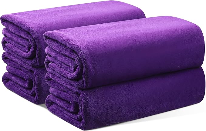 Mixweer 4 Pcs Oversized Bath Towels, 40 x 80 Inch Giant Microfiber Jumbo Bath Sheets Soft Bathroom Microfiber Quick Dry Absorbent Shower Towels for Spa Camping Beach(Dark Purple) - Image 8